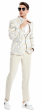 Tazio Men's 4 Piece Skinny Fit Suit - Light Paisley