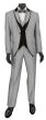 Vinci Men's 3 Piece Wool Feel Slim Fit Suit - Fashion Accents