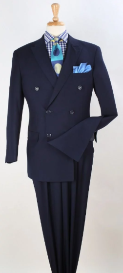 Royal Diamond Men's Outlet 2pc Double Breasted Suit - Pleated Pants