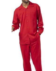 Montique Men's Big and Tall 2 Piece Long Sleeve Walking Suit - Bold Color