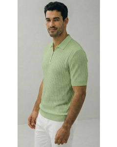Green Polo Shirt Mens Polo Shirts Knit Polo Collared Shirt Quarter Zip