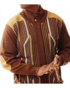 Silversilk Men's Sweater - Geometric Stripes
