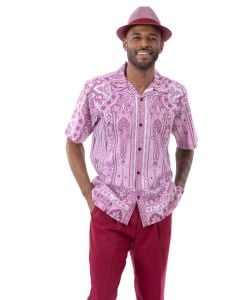 Burgundy Walking Suit for Men 2 Piece Set