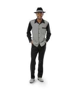 CCO Men's 2 Piece Long Sleeve Walking Suit - Sleek Plaid