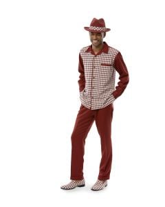 Montique Men's 2 Piece Long Sleeve Walking Suit - Sleek Plaid