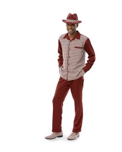 Montique Men's 2 Piece Long Sleeve Walking Suit - Sleek Plaid