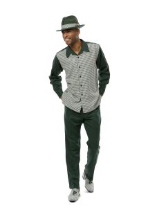 CCO Men's 2 Piece Long Sleeve Walking Suit - Textured Plaid
