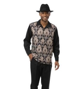 Montique Men's 2 Piece Long Sleeve Walking Suit - Print Design