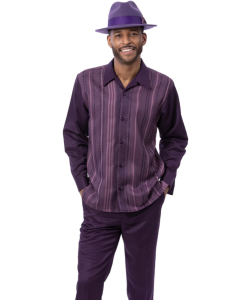 Purple Leisure Suit Clothing Mens Walking Suits