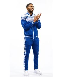 Blue Track Suit Men's Athletic Sets