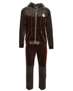 Stacy Adams Men's 2 Piece Velour Walking Suit - Textured Sleeves