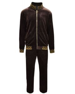 Stacy Adams Men's 2 Piece Velour Walking Suit - Solid Texture