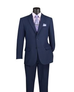 Vinci Men's 2 Piece Poplin Discount Suit - Clean Cut Look