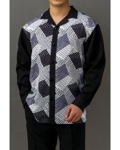 Karl Knox Men's 2 Piece Long Sleeve Walking Suit - Geometric Diamond