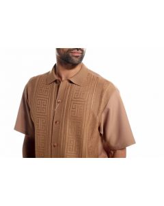 Silversilk Men's 2 Piece Short Sleeve Walking Suit - Textured Design