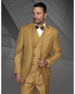 Statement Men's 3 Piece Wool Outlet Suit - Elegant Solid