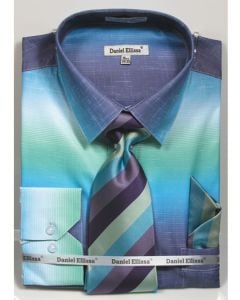 Daniel Ellissa Men's Convertible Cuff Shirt Set - Fashion Multicolor