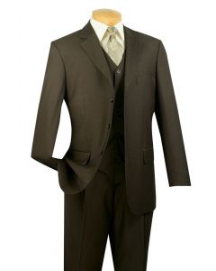 Vinci Men's Outlet 3 Piece Solid Executive Suit - Many Colors Available