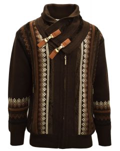 Silversilk Men's Sweater - Double Buckle Collar