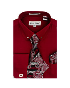 Karl Knox Men's French Cuff Shirt Set - Exotic Stripe Patterns
