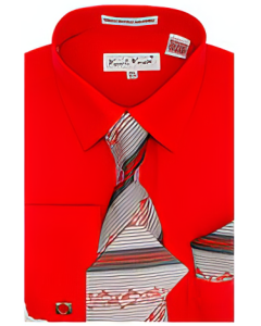 Karl Knox Men's French Cuff Shirt Set - Multi Style Stripes