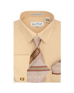 Karl Knox Men's French Cuff Shirt Set - Multi Style Stripes