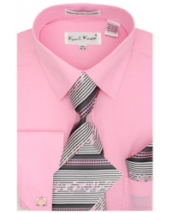 Karl Knox Men's French Cuff Shirt Set - Multi Style Stripes