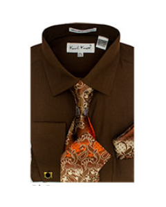 Karl Knox Men's French Cuff Shirt Set - Exciting Jacquard
