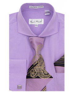 Karl Knox Men's French Cuff Shirt Set - Wide Collar