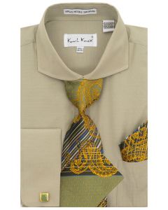 Karl Knox Men's French Cuff Shirt Set - Wide Collar