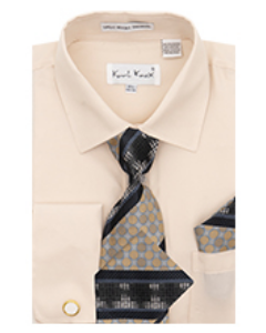 Karl Knox Men's French Cuff Shirt Set - Polka Dot