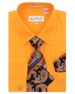 Karl Knox Men's French Cuff Shirt Set - Layered Patterns