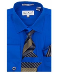 Karl Knox Men's French Cuff Shirt Set - Layered Stripes
