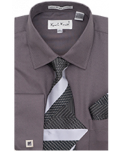 Karl Knox Men's French Cuff Shirt Set - Layered Stripes