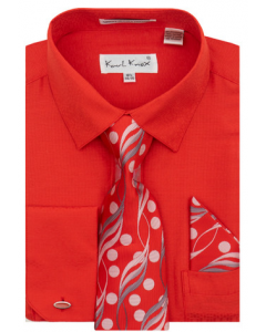 Karl Knox Men's French Cuff Shirt Set - Floral Dot