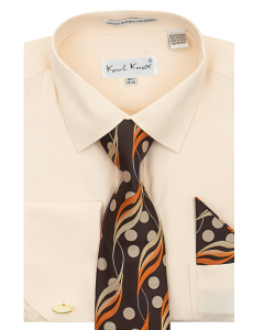 Karl Knox Men's French Cuff Shirt Set - Floral Dot