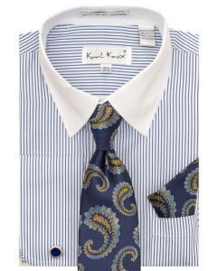 Karl Knox Men's French Cuff Shirt Set - Floral Jacquard