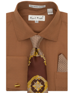 Karl Knox Men's French Cuff Shirt Set - Fashion Two Tone