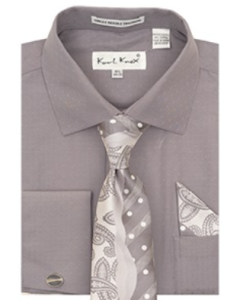 Karl Knox Men's French Cuff Shirt Set - Split Pattern