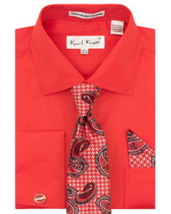 Karl Knox Men's French Cuff Shirt Set - X-Pattern