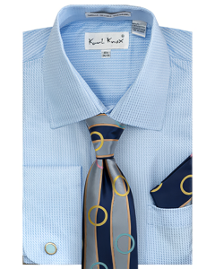 Karl Knox Men's French Cuff Shirt Set - Circle Stripe