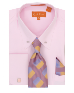 Karl Knox Men's French Cuff Shirt Set - Gradient Cubes