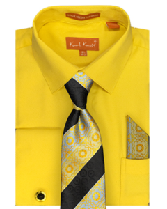 Karl Knox Men's French Cuff Shirt Set - Vibrant Colors