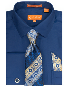 Karl Knox Men's French Cuff Shirt Set - Vibrant Colors