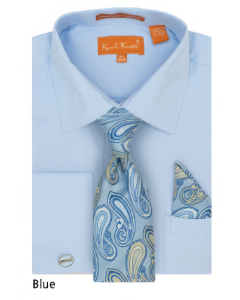 Karl Knox Men's French Cuff Shirt Set - Vibrant Jacquard