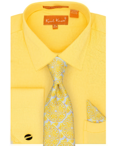 Karl Knox Men's French Cuff Shirt Set - Mandala Design Style