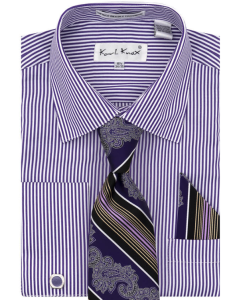 Purple Pinstripe Shirt Dress Shirts for Men Striped Shirts