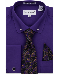 Purple Mens Dress Shirts Button Up Shirt for Men