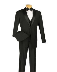 Vinci Men's 3 Piece Wool Feel Outlet Tuxedo - Elegant
