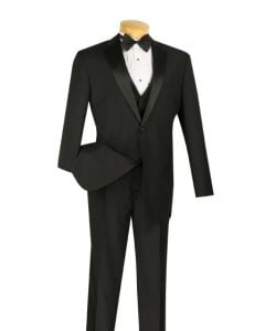 CCO Men's Outlet 4 Piece Wool Feel Tuxedo - Adjustable Waistband